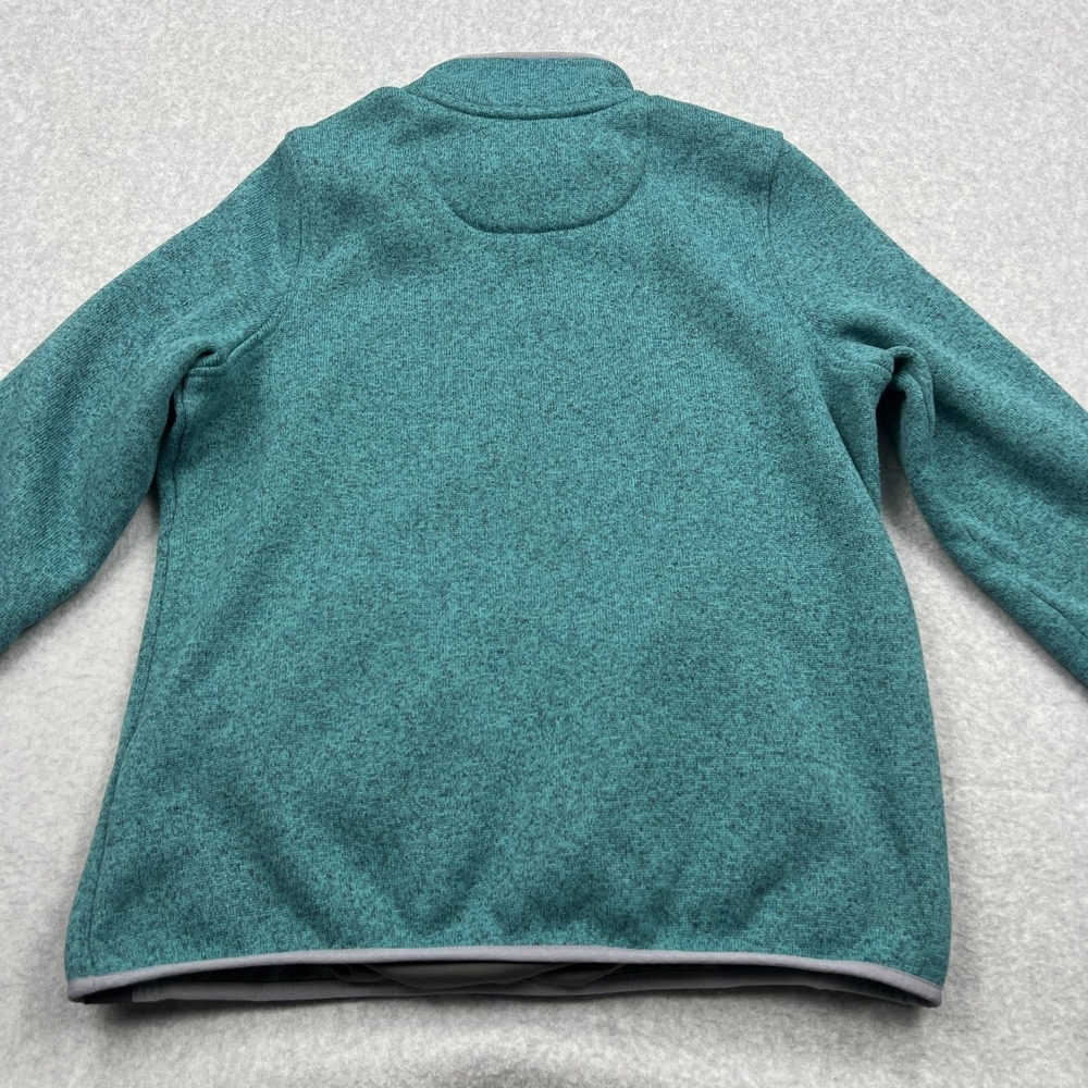 L.L.Bean Sweater Fleece Pullover Women's Large Teal 1/4 Snap Knit Logo Pullover‎ - Picture 7 of 9